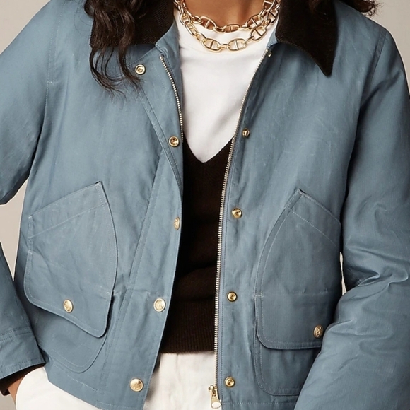 New! J. Crew Short Barn Jacket in English Ripstop Cotton - Picture 2 of 16